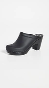 NO.6 OLD SCHOOL HIGH HEEL CLOGS BLACK/BLACK,NOSIX30123