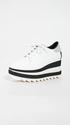 Stella Mccartney Elyse Striped Platform Sole Sneakers In White