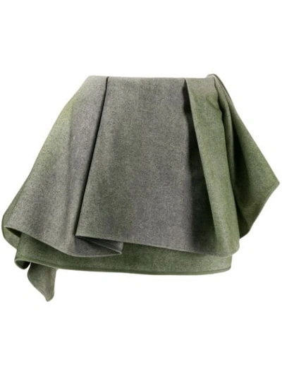 Nina Ricci Deep Ruffle Mini Skirt In Green