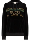 GUCCI EMBROIDERED LOGO HOODIE