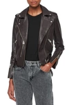 Allsaints Balfern Leather Biker Jacket In Deep Berry Red