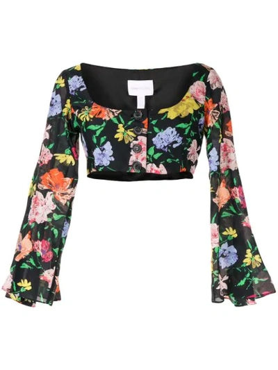Alice Mccall Floral Picasso Top In Black