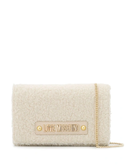 Love Moschino Logo Cross Body Bag In Neutrals