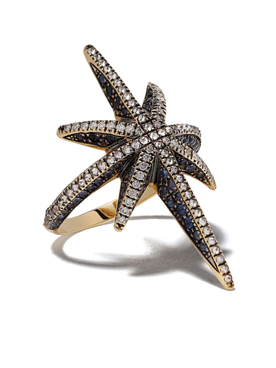 Venyx Rainbow Star Ring In Yellow Gold