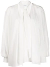 Givenchy Pussycat Bow Long-sleeved Blouse In White