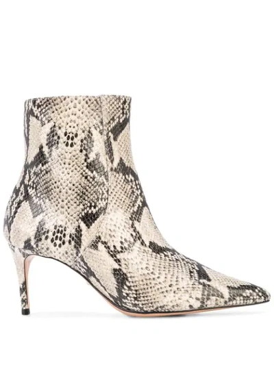 Schutz Bette Ankle Boots In Natural Snake