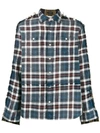 R13 FRAYED PLAID SHIRT