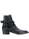 AMIRI CROC-EFFECT ANKLE BOOTS