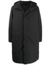 Theory Padded Hooded Coat In Black