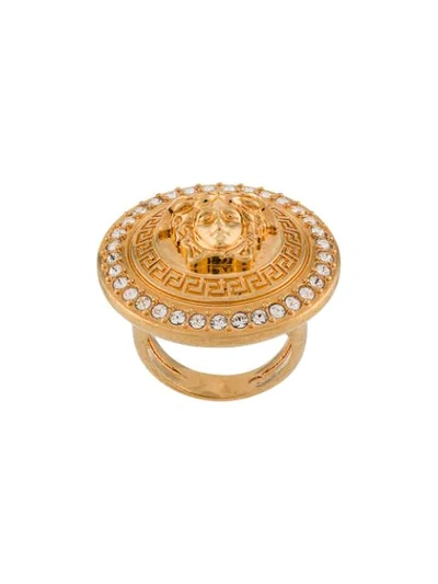 Versace Medusa Medallion Ring In Gold