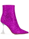 AMINA MUADDI ASYMMETRIC HEEL GLITTER DETAIL BOOTS