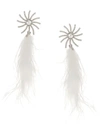 ALESSANDRA RICH MARABOU FEATHER EARRINGS