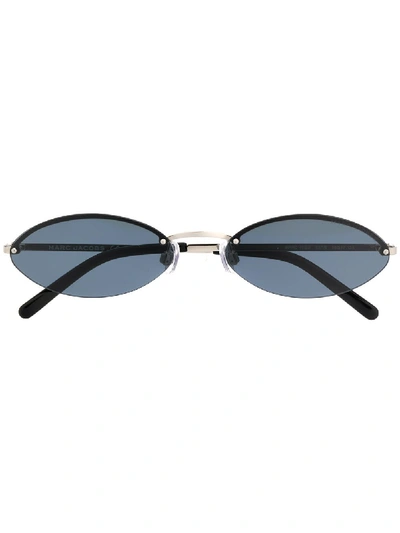 Marc Jacobs Oval Frame Sunglasses In Black