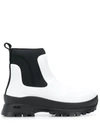 Stella Mccartney Utility Faux Leather Ankle Boots In White Black
