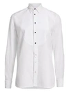 Ralph Lauren Marlie Cotton Tuxedo Shirt In White