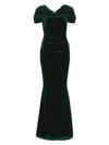 TALBOT RUNHOF Stretch Velvet Cap-Sleeve Gown