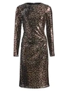 TERI JON BY RICKIE FREEMAN SEQUIN LEOPARD PRINT SHEATH DRESS,400011516260