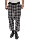 RICK OWENS RICK OWENS CHECKERED DRAWSTRING TRACK PANTS