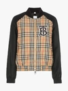 Burberry Monogram Motif Vintage Check Bomber Jacket In Black