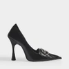 BALENCIAGA Fringe Knife 110 Pumps in Black Leather