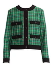 MAJE WOMEN'S VIVERT PLAID CROP BLAZER,0400011600477