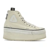 R13 R13 OFF-WHITE PLATFORM HIGH-TOP SNEAKERS