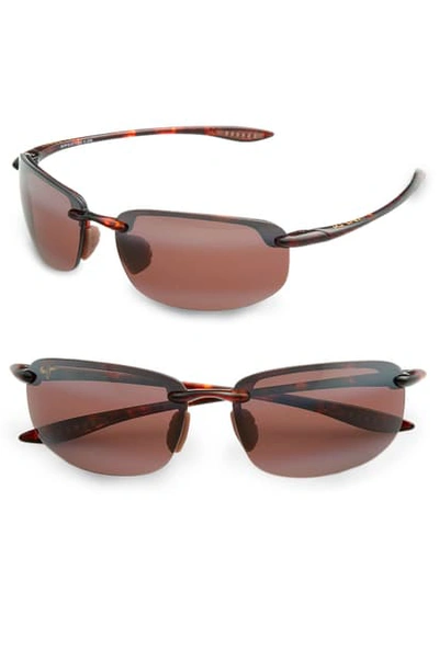 Maui Jim 'ho'okipa - Polarizedplus2' 63mm Sunglasses - Tortoise In Pink Mirror Polarized