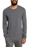 Theory Udeval Breach Regular Fit Crewneck Sweater In Grey Heather