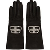 BALENCIAGA BALENCIAGA BLACK AND SILVER BB GLOVES