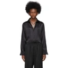 BALENCIAGA BALENCIAGA BLACK SILK SATIN FLUID SHIRT