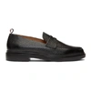 Thom Browne Black Slip-on Loafers With Loop Detail In 001 Black