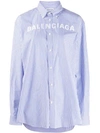 BALENCIAGA LOGO细节条纹衬衫