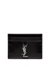 SAINT LAURENT LIZARD-EFFECT LEATHER CARDHOLDER