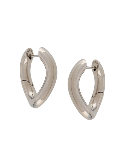 Balenciaga Loop Xs Earrings In Silver