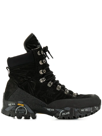 Premiata Midtrecd Lace-up Ankle Boots In Black