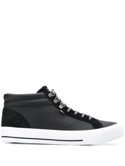 Tommy Jeans Logo High-top Trainers In Blue