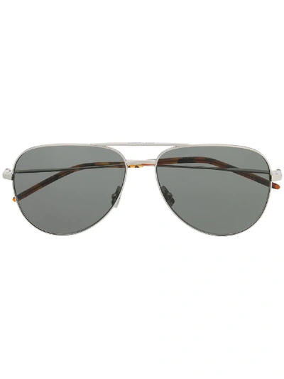 Saint Laurent Classic 11 Aviator-style Sunglasses In Silver