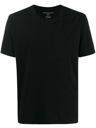Majestic Short-sleeve Cotton T-shirt In Black