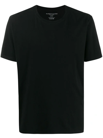 Majestic Short-sleeve Cotton T-shirt In Nero