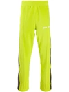 Palm Angels Velour Side Stripe Track Pants In Green