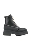 Mm6 Maison Margiela Chunky Lace-up Boots In Black