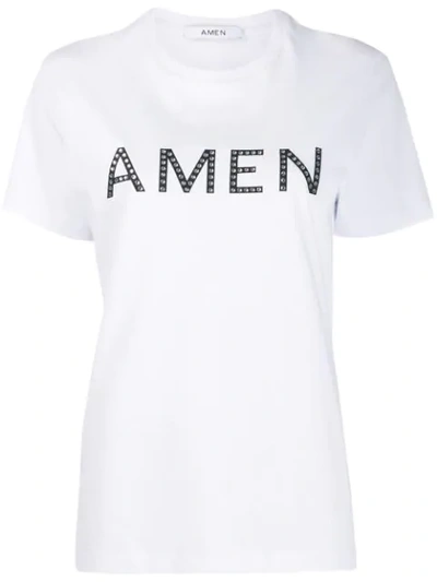 Amen Logo印花t恤 In White
