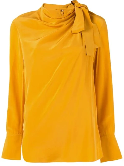 A.l.c Sophie Draped Tie-neck Top In Yellow