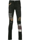 AMIRI SKINNY PATCHWORK JEANS