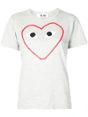 Comme Des Garçons Play Logo-print Crew Neck T-shirt In Grey