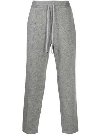 Brunello Cucinelli Elasticated Cashmere Track Trousers In Grey