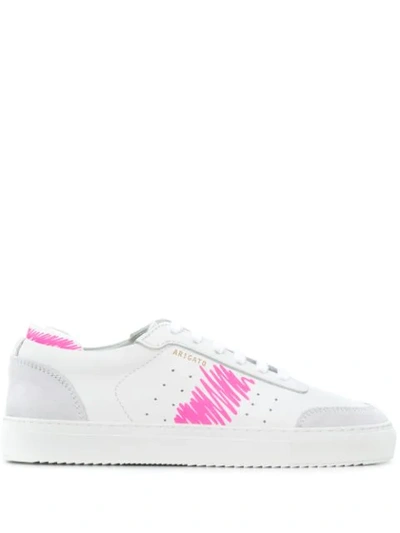 Axel Arigato Dunk Scribble Leather Sneakers In White