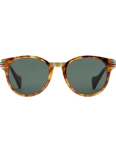 Gucci Round-frame Acetate And Metal Sunglasses In Orange