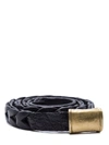 AJMONE AJMONE MEN'S BLACK LEATHER BELT,TRMODSBLACK 100