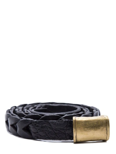 Ajmone Men's Black Leather Belt